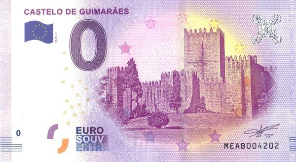 "Castelo de Guimaraes" 2017-1 Rückseite: Torre de Belém, Sicherheitsfaden: XOX